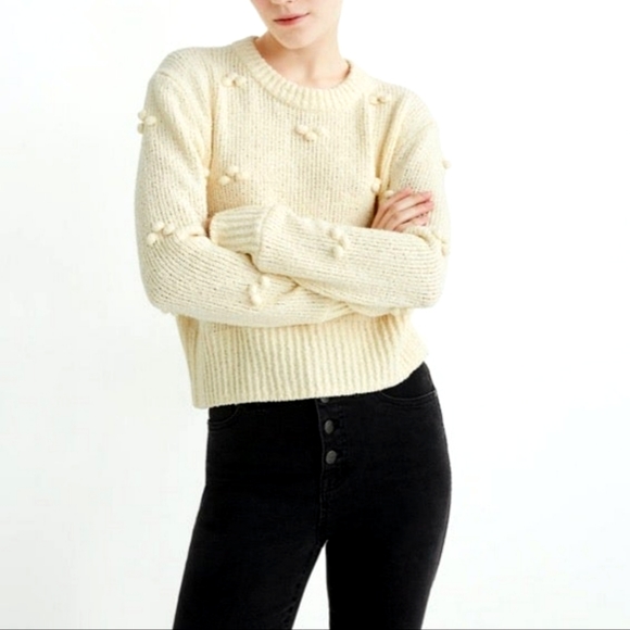 Madewell Sweaters - Madewell NWT, dotted bobble pullover beige sweater women's size XS